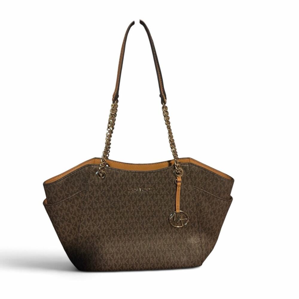 Michael Kors Jet Set Large Signature Logo Shoulder Tote - Picture 3 of 10
